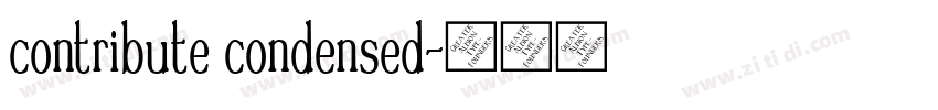 contribute condensed字体转换